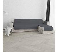 Italian Bed Linen Housse de canapé Tendance réversible avec péninsule, Gris foncé, 240 cm