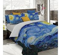 Italian Bed Linen Housse de couette “Sogni d’Autore”avec impression digitale, 100% coton, fabriqué en Italie, 100, SD09, 2 Places