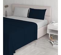 Italian Bed Linen Linge de lit Italien de lit Double Bleu/Gris 250 x 300 cm