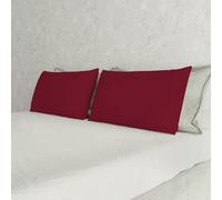 Italian Bed Linen Max Color Couple De Taies D’Oreiller, 100 % Coton, Bordeaux, 52x82cm