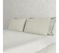 Italian Bed Linen Max Color Couple De Taies D’Oreiller, 100 % Coton, Crème, 52x82cm
