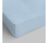 Italian Bed Linen Max Color Drap-Housse, 100 % Coton, Bleu Clair, 1 Place