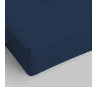 Italian Bed Linen Max Color Drap-Housse, 100 % Coton, Bleu Foncé, 1 Place et demie