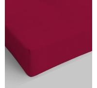 Italian Bed Linen Max Color Drap-Housse, 100 % Coton, Bordeaux, 1 Place
