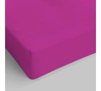 Italian Bed Linen Max Color Drap-Housse, 100 % Coton, Fuchsia, 1 Place et demie