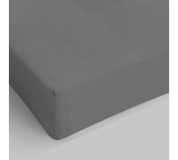 Italian Bed Linen Max Color Drap-Housse, 100 % Coton, Gris Fumée, 2 Places