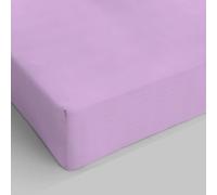 Italian Bed Linen Max Color Drap-Housse, 100 % Coton, Lilas, 1 Place et demie