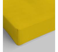 Italian Bed Linen Max Color Drap-Housse, 100 % Coton, Moutarde, 1 Place