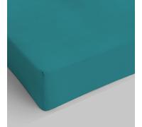Italian Bed Linen Max Color Drap-Housse, 100 % Coton, Vert Bouteille, 1 Place et demie