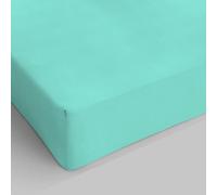 Italian Bed Linen Max Color Drap-Housse, Vert Eau, 1 Place et demie français