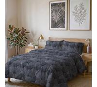Italian Bed Linen Parure de Housse de Couette Infinity, sans Repassage | Double, Confectionnée en Italie, Microfibre, Housse de couette 250x200 cm, Taies d'oreiller 50x80 cm, Ginko Grey