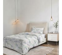 Italian Bed Linen Parure de Housse de Couette sans Repassage Karma - Ensemble Housse de Couette - Lit 1 Place, Microfibre - Housse 150x200 cm + Rabat et 1 taie d'oreiller 50x80 cm - Bouquet BLU