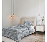Italian Bed Linen Parure de Housse de Couette sans Repassage Karma - Ensemble Housse de Couette - Lit 1 Place, Microfibre - Housse 150x200 cm + Rabat et 1 taie d'oreiller 50x80 cm - GEO