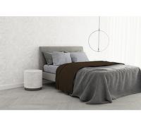 Italian Bed Linen Parure de lit 100% Coton Trendy Chic, Double, Chocolat