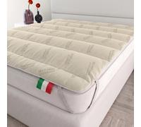 Italian Bed Linen Surmatelas Cuivre, Rembourré et Matelassé, Lavable | Une Place et Demie 120x195 cm, Microfibre + Filament de Cuivre, Made in Italy, Élastiques de Fixation, Garnissage 250 g