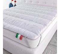 Italian Bed Linen Surmatelas Thermocontrol, Rembourré et Matelassé, Lavable | Une Place et Demie 120x195 cm, 100% Microfibre Thermocontrol, Made in Italy, Élastiques de Fixation, Garnissage 250 g