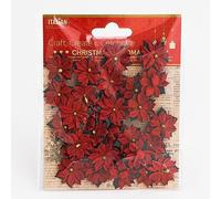 Italian Options Lot de 30 Petites Fleurs Poinsettia Rouges de 2 cm Faites à la Main pour la Fabrication de Cartes de Noël, décorations Artisanales