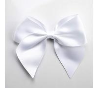 Italian Options Lot de 6 grands nœuds en ruban de satin auto-adhésifs Blanc Largeur 10 cm