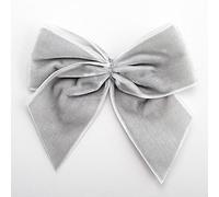 Italian Options Lot de 6 nœuds adhésifs en Velours Doux pour Cadeau - 10 cm de Large - Argenté