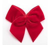 Italian Options Lot de 6 nœuds adhésifs en Velours Doux pour Cadeau - 10 cm de Large - Rouge