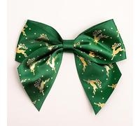 Italian Options Lot de 6 nœuds de Noël en Forme de Renne doré, 10 cm de Large, Vert satiné