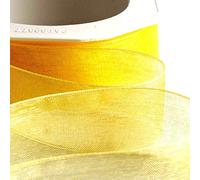 Italian Options Rouleau de ruban en mousseline de soie en organza 38 mm x 20 m Citron vif