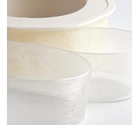 Italian Options Rouleau de ruban en mousseline d'organza Ivoire pâle 7 mm x 50 m