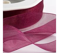 Italian Options Ruban en mousseline de soie - 38 mm x 20 m - Framboise foncé