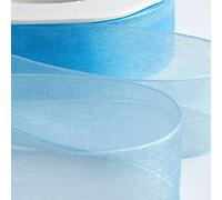Italian Options Ruban en mousseline de soie Bleu 7 mm x 50 m