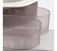Italian Options Ruban en mousseline de soie Gris fumé 25 mm x 20 m