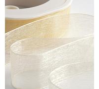 Italian Options Ruban en mousseline d'organza, 7 mm x 50 m, crème