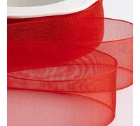 Italian Options Ruban en mousseline d'organza Rouge 38 mm x 20 m