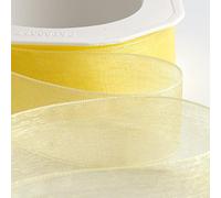 Italian Options Ruban en mousseline d'organza, rouleau de 38 mm x 20 m, citron