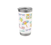 Italien Summer Pink Blue Italy Stripe Summer Pattern Beach Gobelet isotherme en acier inoxydable double paroi