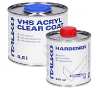 ITALKO Vernis transparent VHS 2:1 - Vernis transparent 2K haute résistance avec durcisseur pour voiture - Vernis transparent acrylique résistant aux intempéries - Peinture brillante - Kit complet pour