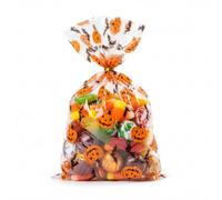 Italpak Lot de 50 sachets transparents pour Halloween, sachets alimentaires, 15 x 25 cm,