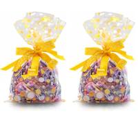 Italpak Sachet Bonbons, Sachets Transparents pour Aliments, Jaune, 50 pièces, 15x25 cm (Lot de 2)
