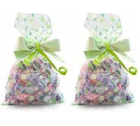 Italpak Sachets Bonbons, Sachets Transparents pour Aliments, Vert, 50 pièces, 15x25 cm (Lot de 2)