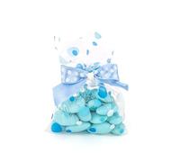 Italpak Sacs transparents Bubbles Bleu et Bleu clair, 10 x 20 cm, 50 pièces, polypropylène (PP), 10 x 20 cm, unité