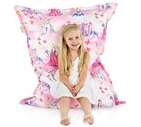 Italpouf Coussin Géant XL, Intérieur, Coussin de Sol, Adultes et Enfants, Remplissage Billes Polystyrène, Housse Amovible, Lavable en Machine, Princesse, 135x98 cm