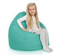 Italpouf Pouf Poire L Enfant, Intérieur et Extérieur, Fauteuil Poire, Remplissage Billes Polystyrène, Housse Amovible, Imperméable, Certifié, Turquoise, 90x77 cm
