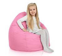 Italpouf Pouf Poire L Enfant, Intérieur et Extérieur, Fauteuil Poire, Remplissage Billes Polystyrène, Housse Amovible, Imperméable, Certifié, Rose Clair, 90x77 cm
