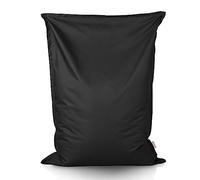 Italpouf Pouf Poire XL, Coussin Géant, Intérieur et Extérieur, Adultes et Enfants, Remplissage Billes Polystyrène, Housse Amovible, Imperméable, Lavable, Noir, 115x90 cm