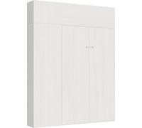 ITAMOBY - Armoire lit double escamotable vertical 140 Kentaro avec meublier Frêne Blanc