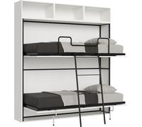 ITAMOBY - Armoire lit escamotable horizontal superposé 2 couchages 85 Kando comp.L Frêne Blanc