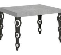 ITAMOBY - Table extensible 110/194x70 cm Karamay gris béton pieds anthracite