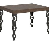 ITAMOBY - Table extensible 110/194x70 cm Karamay noyer pieds anthracite
