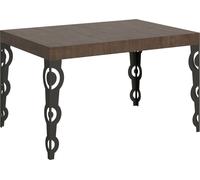ITAMOBY - Table extensible 120/380x90 cm Karamay noyer pieds anthracite