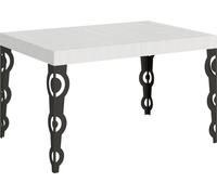 ITAMOBY - Table extensible 130/390x90 cm Karamay frêne blanc pieds anthracite