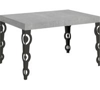 ITAMOBY - Table extensible 130/390x90 cm Karamay gris béton pieds anthracite